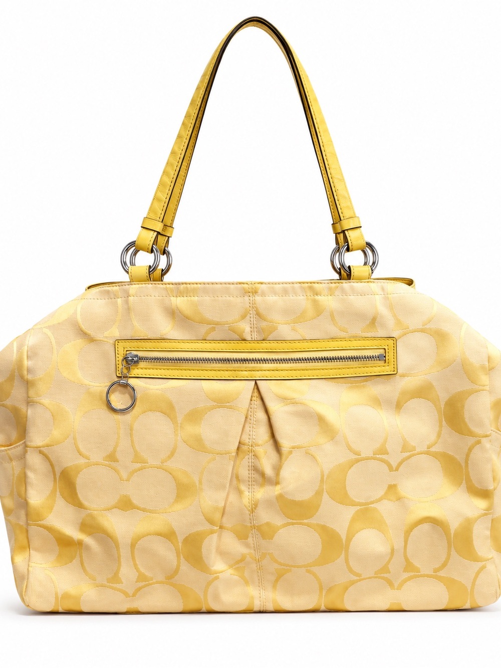 Vintage Y2k Coach Yellow Signature Jacquard Shoulder Bag